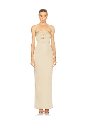 The New Arrivals by Ilkyaz Ozel Noa Maxi Dress in Ivory. Size 36/4. Also in 34/2, 38/6, 40/8.