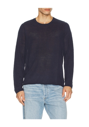 onia Kevin Crewneck Linen Sweater in Blue. Size M. Also in L, S, XL/1X.