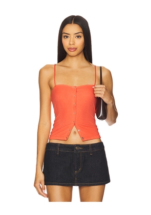 Michael Lauren Iva Snap Top in Coral. Size M. Also in S, L.
