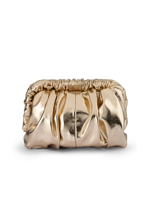 olga berg Betty Metallic Clutch in Metallic Gold.