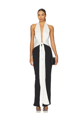 Nookie Chiara Halter Gown in Black & White. Size M. Also in XS, S, L.