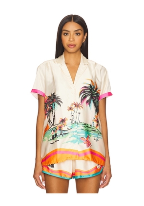 Maaji Meissa Shirt in Cream,Orange. Size M. Also in L.