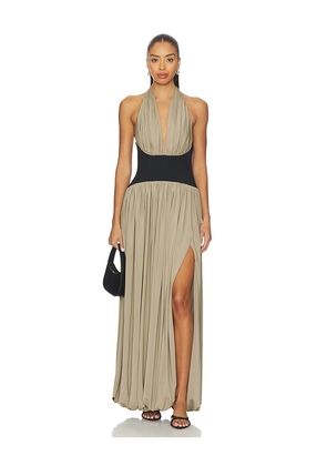 L'Academie by Marianna Reba Midi Dress in Beige. Size M. Also in XXS, XS, S, L, XL.