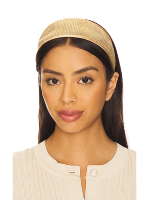 LELET NY Giselle Sheer Wide Headband in Metallic Gold.