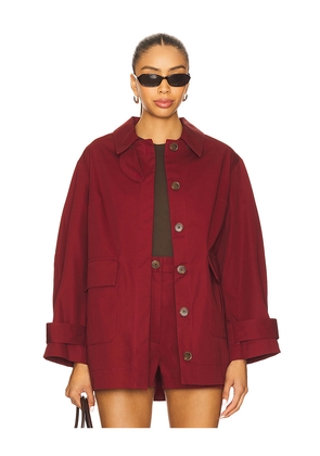 MATTHEW BRUCH Cargo Barn Jacket in Burgundy. Size M. Also in L, S, XS.