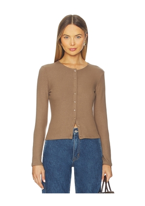 LESET Lauren Classic Cardigan in Brown. Size M. Also in XS, S, L.