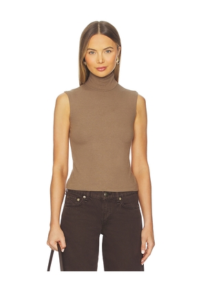 LESET Lauren Sleeveless Turtleneck in Brown. Size M. Also in L.