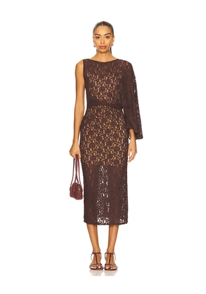 L'Academie by Marianna Ayden Midi Dress in Brown. Size M. Also in XXS, XS, S, L, XL.