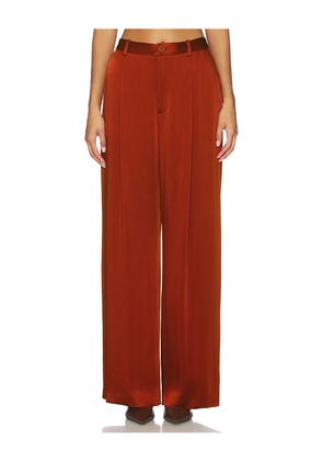 Lapointe Satin Relaxed Pleated Pant in Rust. Size 4. Also in 2, 6.