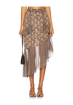 MISA Los Angeles Rakal Skirt in Brown. Size M. Also in S, XL.