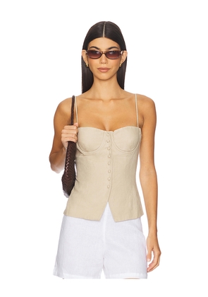 onia Air Linen Underwire Corset Top in Tan. Size 12. Also in 0, 4, 6, 8.