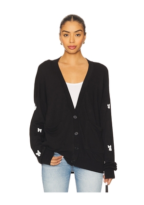 Lauren Moshi Puff Bow Cardigan in Black. Size M. Also in XS, S, L.