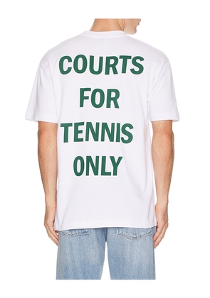 Oyster Tennis Only T-Shirt in White. Size M. Also in S, L, XL/1X.