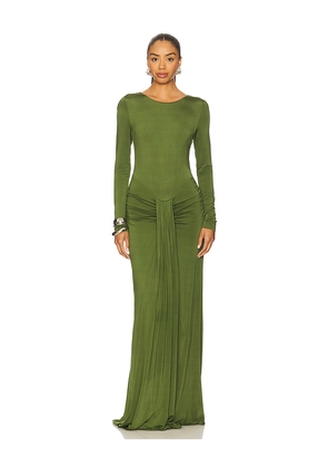 NBD The Heena Gown in Olive. Size M. Also in XXS, XS, S, L, XL.