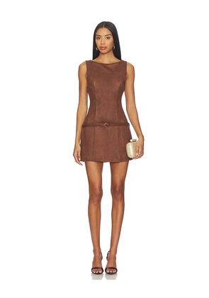 MORE TO COME Rileigh Mini Dress in Brown. Size M. Also in L, S, XL, XS, XXS.