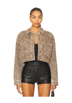 MINKPINK Anouk Crop Jacket in Brown. Size S. Also in XS, M, L, XL.