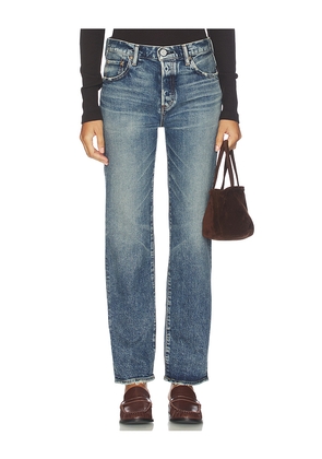 Moussy Vintage Fellsmere Straight Jeans in Blue. Size 28. Also in 27, 29, 30, 32.