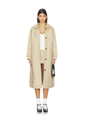 My Mum Made It Tailored Gather Trench Coat in Neutral. Size XL/XXL. Also in XS/S, M/L.
