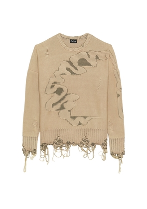 MADFRENZY Cortex Grunge Sweater in Brown. Size S. Also in L.