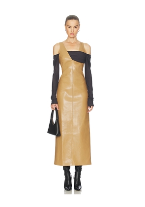 Nanushka Ferriti Dress in Brown. Size M. Also in XS, L.