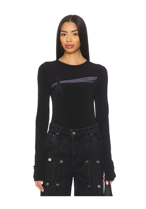 Kate Barton Illusion Print Long Sleeve Top in Black. Size 2. Also in 0.