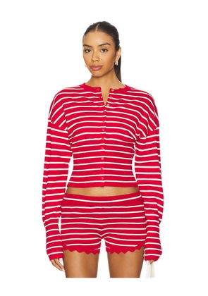 LIONESS Head in The Clouds Cardigan in Red. Size L. Also in S, XS.