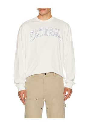 Museum of Peace and Quiet Outline Long Sleeve Shirt in White. Size M. Also in XS, S, L.