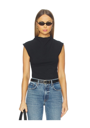 Nation Los Angeles Lulu Mock Neck Top in Black. Size M. Also in S, XS.