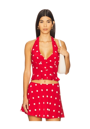 MAJORELLE Deanna Halter Top in Red. Size M. Also in XXS, XS, L, XL.