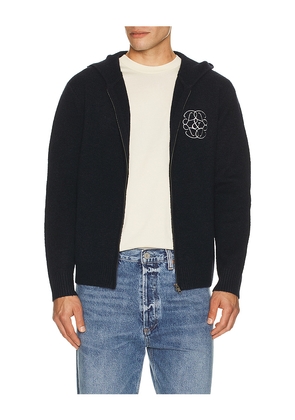 Museum of Peace and Quiet Symbol Mohair Zip-Up Hoodie in Black. Size M. Also in XS, S, L.