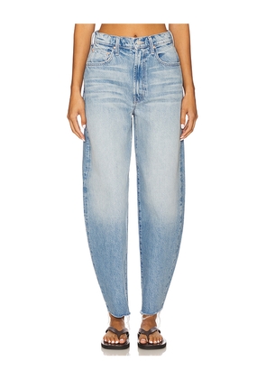 MOTHER The Fangirl Hover Fray Jeans in Blue. Size 23. Also in 25, 28, 29, 32, 33.
