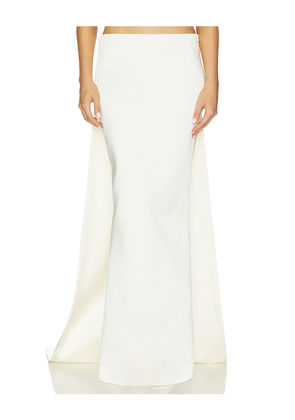 The New Arrivals by Ilkyaz Ozel Medea Satin Maxi Skirt in Ivory. Size 36/4. Also in 34/2, 38/6, 40/8.