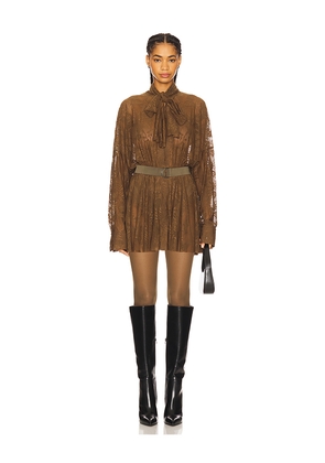 Norma Kamali x REVOLVE X Revolve Super Oversized Boyfriend Shirt Flared Mini Dress in Olive. Size S. Also in XS, M.