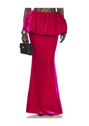 The New Arrivals by Ilkyaz Ozel Galina Silk Velvet Skirt in Red. Size 36/4. Also in 40/8.