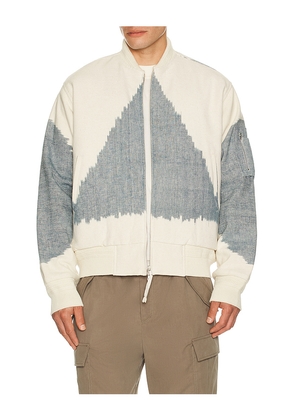 Kardo Max Oversized Quilted Bomber Jacket in White. Size M. Also in L, XL/1X.