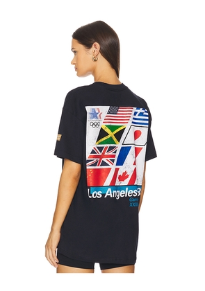 Olympics Heritage Los Angeles 84 Emblem And Flags Tee in Blue. Size M. Also in S, L, XL/1X.