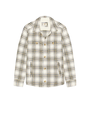 Marine Layer Max Herringbone Overshirt in Cream. Size M. Also in S, L, XL/1X.