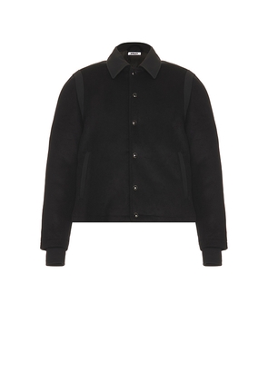 KROST Mercer Varsity Jacket in Black. Size M. Also in L, XL/1X.