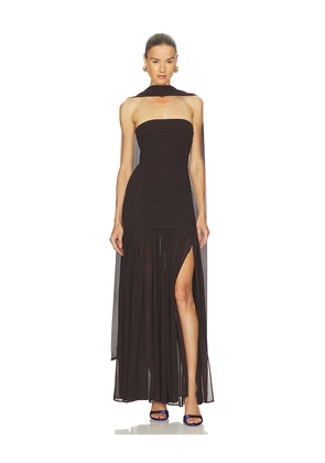 L'Academie by Marianna Tia Gown in Brown. Size M. Also in XS, XXS, S, XL.