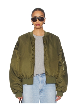 LIONESS Essential Bomber Jacket in Green. Size M. Also in S, XS, XXS.