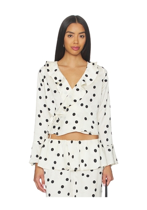 Lisa Says Gah Ricki Wrap Top in White. Size M. Also in S, XS, L, XL, XXL.