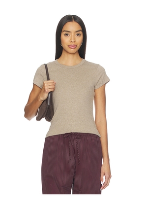 LESET Nando Slim Fit Tee in Beige. Size M. Also in S, L.