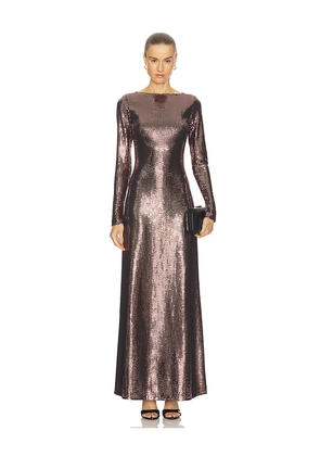 Lapointe x REVOLVE Mirror Jersey Boatneck Gown in Metallic Bronze. Size 2. Also in 0.