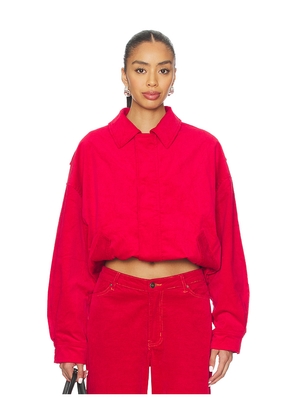 LIONESS Kenny Bomber Jacket in Red. Size M. Also in L, S, XL, XS.