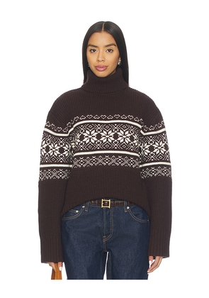Lovers and Friends Chesca Fair Isle Turtle Neck Sweater in Brown. Size L. Also in M.