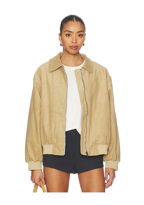 LIONESS Cou Cou Bomber Jacket in Tan. Size M. Also in L, S, XL, XS.