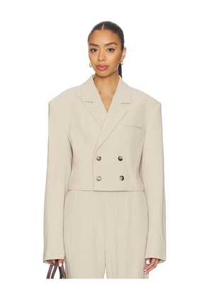 Nanushka Rony Blazer in Beige. Size S. Also in XS, M.