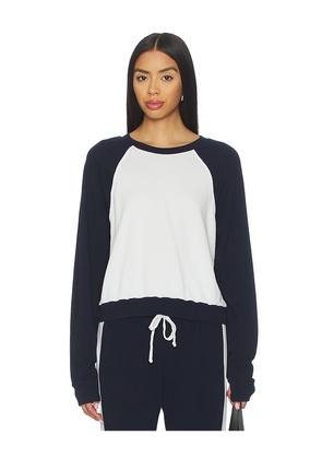 Michael Lauren Siri Colorblock Raglan Pullover Top in Navy. Size M. Also in XS, S.