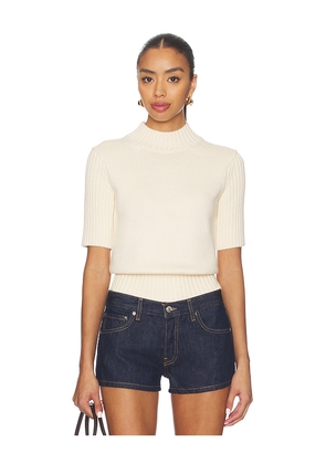 Lovers and Friends Katt Short Sleeve Sweater in Cream. Size M. Also in XS, S, L.