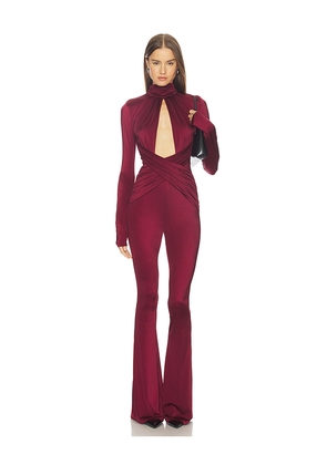 Michael Costello x REVOLVE Salima Jumpsuit in Burgundy. Size L. Also in M, S, XS.